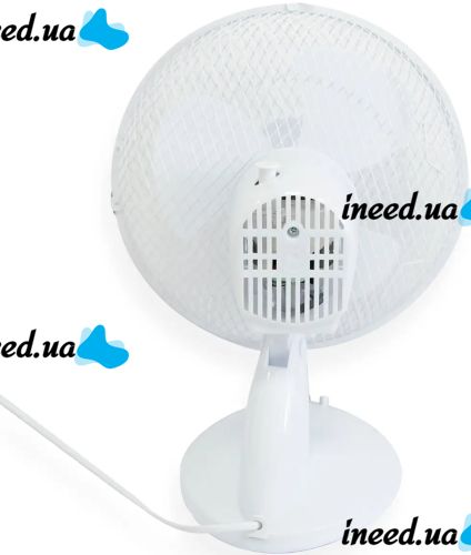 Настільний вентилятор Domotec MS-1624 портативний поворотний Електровентилятор 2 режими швидкості із захисною сіткою для будинку 23W MS1624 Білий 