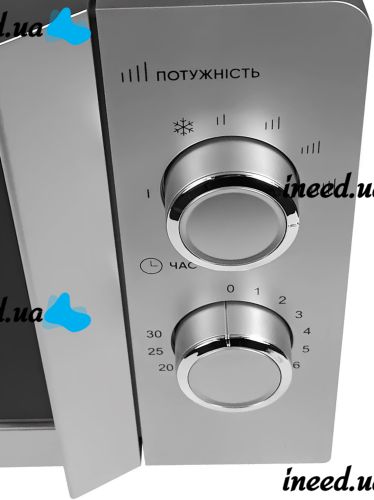 Микроволновая печь Grunhelm 20MX711-G Серая 700W электрическая микроволновка на 20 л СВЧ-печь 6 уровней мощности с таймером и разморозкой от сети