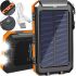 Портативний зарядний пристрій Power Bank Solar Charger QL-268 20000mAh протиударний повербанк з сонячною панеллю подвійний зарядкою USB ліхтариком