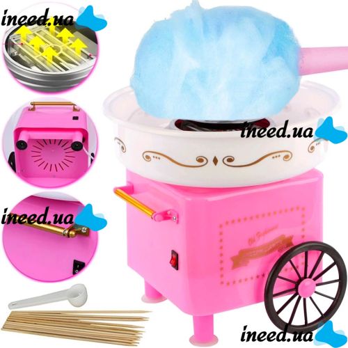 Апарат для приготування солодкої вати Cotton Candy Make NJ - 228 Рожевий автоматичний пристрій міні-машина для цукрової вати в домашніх умовах