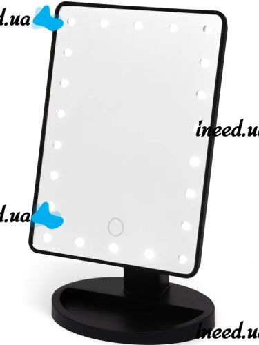 Косметичне сенсорне дзеркало для макіяжу Magic MakeUp Mirror обертається на 180 настільне дзеркало на підставці з підсвічуванням 22 LED USB Чорне