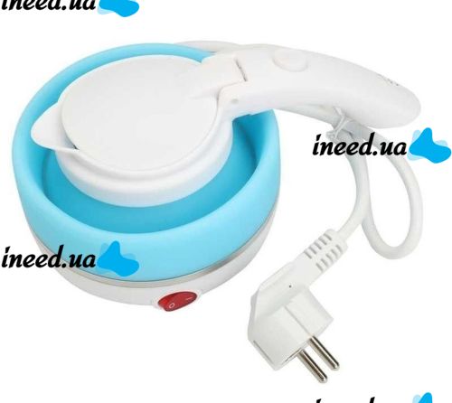 Electric Kettle Folding with Auto-off Electric Kettle 0.5 L, Travel Silicone Electric Kettle, Portable Electric Mini Kettle Blue