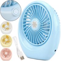 Настольный мини вентилятор Mini Fan SQ1978A портативный ручной вентилятор на стол с 2 скоростями, подсветкой и встроенным аккумулятором 4.5W USB