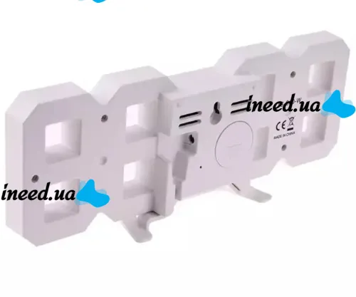 Електронні настільні 3D годинник з білою LED підсвічуванням Generic LY-1089, світлодіодні цифрові настінні годинники з будильником і датою білі