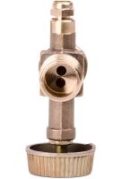 Кран переходник для газовых баллонов INTERTOOL GS-0009 вентиль с предохранительным клапаном маховиком 21.8 мм для туристических горелок Y-10
