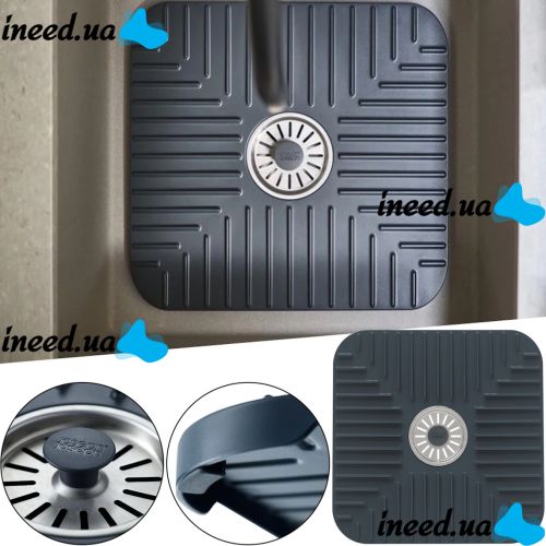 Защитная подставка Joseph SinkShield 851700 для раковины со сливом 30x30 см, Гибкий квадратный защитный коврик с защитой от засоров для мойки