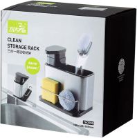 Диспенсер с дозатором для моющего Clean Storage Rack TH3700 3 в 1 органайзер для столовых приборов с подставкой и сливом для воды на мойку PK-1