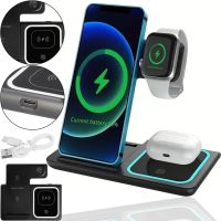 Беспроводное зарядное устройство XO WX023 15W 3 в 1 для зарядки телефона, наушников и часов, Зарядная станция зарядка для устройств F187 от USB