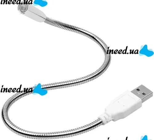 Гибка лампа USB LED Light 35 см для подсветки клавиатуры ноутбука , портативная металлическая подсветка на гибкой ножке для повербанка