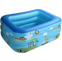 Детский надувной бассейн для купания Bestway JH-TZ13003 120x90 см прямоугольный игровой бассейн с мягким дном и сливом для малышей от 1 года VEN-1450
