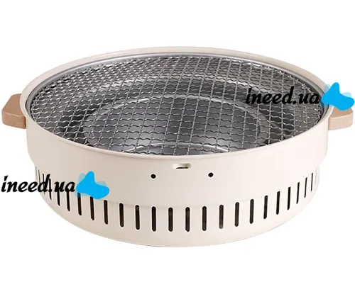 Бездымный круглый гриль с решеткой Stove NO.898 30 см для барбекю, Угольная складная круглая печь для жарки мяса, рыбы и овощей для кемпинга