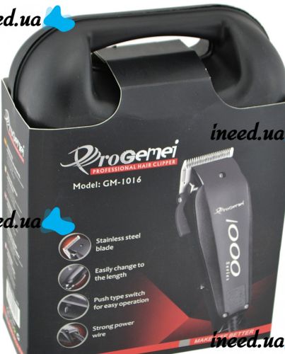Rechargeable Hair Clipper Gemei GM-1016 8 in 1 Male Wired Beard Trimmer with Attachments, Scissors and Comb Geemy GM1016