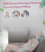 Массажная импульсная подушка подголовник Spin Pillow LY-471 вибрационный миостимулятор U-образной формы для расслабления мышц шеи и плеч Голубой