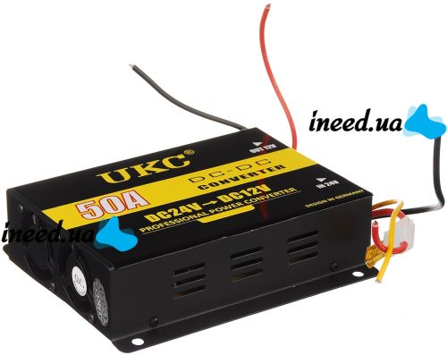 Преобразователь авто инвертор DC/DC 24v-12v 50A GS-D50A автомобильный импульсный понижающий автоинвертор напряжения тока с защитой от перегрева