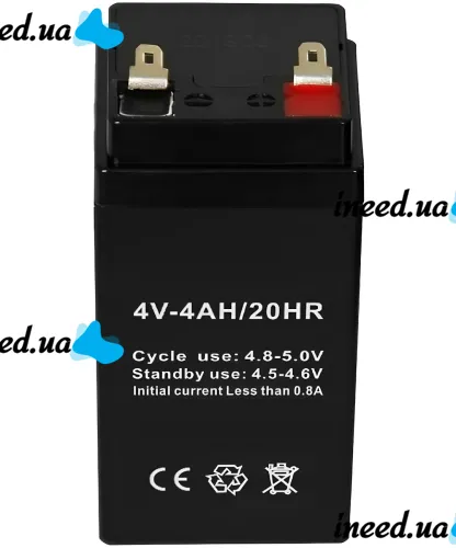 Аккумуляторная батарея Battery 4V 4.0Ah 20HR UKC 4A аккумулятор для игрушек, радиоприемников, кассовых аппаратов