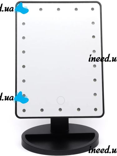 Косметичне сенсорне дзеркало для макіяжу Magic MakeUp Mirror обертається на 180 настільне дзеркало на підставці з підсвічуванням 22 LED USB Чорне