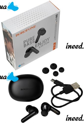 Беспроводные Bluetooth наушники Double Borofone BW48 Enlighten сенсорные вакуумные наушники-гарнитура с шумоподавлением и микрофоном USB Черные