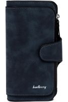 Женский замшевый кошелек Baellerry Forever N2345 Dark Blue женское портмоне, клатч на 10 отделений для хранения купюр и мелочи 19х10.5 см Темно синие