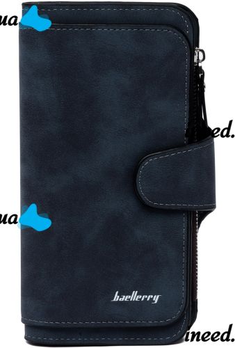 Женский замшевый кошелек Baellerry Forever N2345 Dark Blue женское портмоне, клатч на 10 отделений для хранения купюр и мелочи 19х10.5 см Темно синие