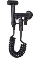Набор для гигиенического душа Handheld Bidet Sprayer Set AA22-2 Черный ручной смеситель лейка с держателем и шлангом из нержавеющей стали для биде