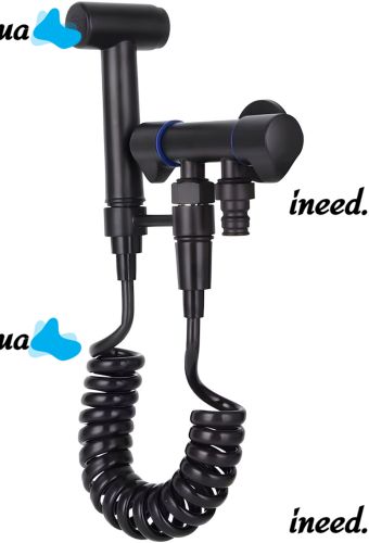 Набор для гигиенического душа Handheld Bidet Sprayer Set AA22-2 Черный ручной смеситель лейка с держателем и шлангом из нержавеющей стали для биде