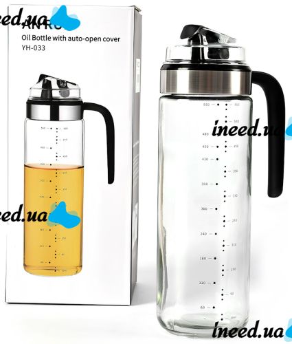 Дозатор для растительного масла An Rui Oil Bottle YH-033 550 мл стеклянная бутылка для уксуса, кухонный диспенсер для хранения жидких продуктов