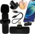 K9-IP Wireless Lapel Microphone with Lightning for IOS Smartphone with Clothes Clip, Noise Canceling Lapel for Blogger Up to 20 m K9 Black