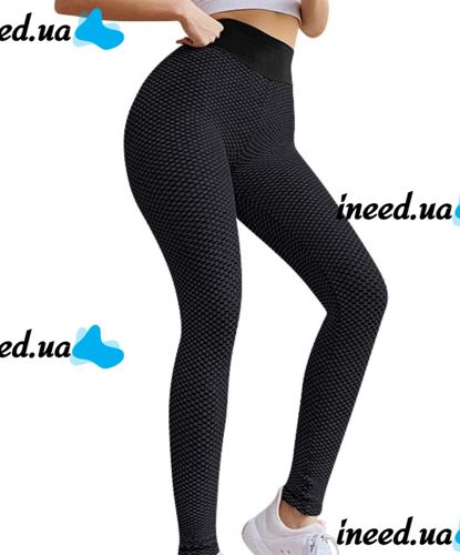 Женские спортивные леггинсы Staples Scrunch Bum Черные с завышенной высокой талией и эффектом пуш-ап утягивающие бесшовные лосины для фитнеса push up