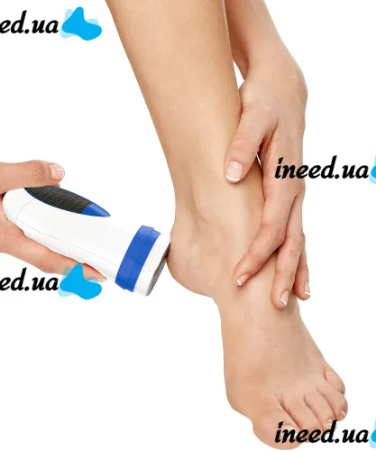 Электрическая пемза Pedi Spin Pro Педи Спин для удаления огрубевшей кожи стоп и пяток, Прибор для чистки ног со сменными насадками Pedispin Белая