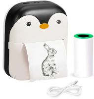 Детский беспроводной мини термопринтер Penguin GM05 для печати фотографий и этикеток, блютуз принтер Пингвин с термопечатью A8 для Android IOS
