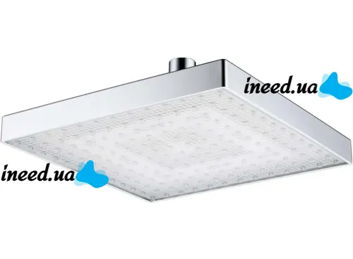 Світлодіодна квадратна насадка лійка для верхнього душу Shower head AND XL-902 з LED RGB підсвічуванням, душова насадка-лійка з датчиком температури