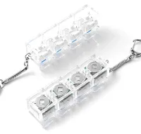 Брелок антистресс кейкап Switch Keychain SK-04 прозрачная игрушка кликер с 4 механическими клавишами, карабином для ключей и RGB подсветкой Jedel