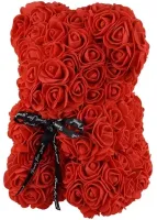 Маленький мишка из искусственных 3D роз Teddy Bear de Luxe 25 см Red, красный медведь Тедди
