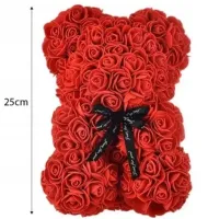 Маленький мишка из искусственных 3D роз Teddy Bear de Luxe 25 см Red, красный медведь Тедди