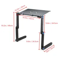 Складной столик трансформер для ноутбука Laptop Table T8 с USB-охлаждением и подставкой для мышки, Раскладной стол для ноутбуков с вентилятором