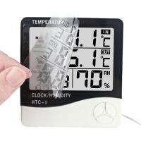 HTC-1 Electronic Room Thermometer LCD Alarm Clock, Calendar, Indoor Humidity Meter, Digital Hygrometer for Home