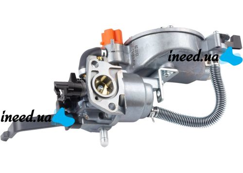 Газовый карбюратор для бензинового генератора Dual Fuel Carburetor 1.3-4 кВт с газовым редуктором и переключателем на два вида топлива пропан-бутан