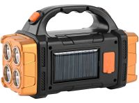 Handheld Rechargeable Flashlight with Powerbank X-Balog HB-2678 1500mAh Solar Powered Portable LED Flashlight Floodlight for Camping USB