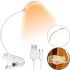 WD-6651 Cordless LED Desk Lamp on Clip-on, LED USB Flashlight Lamp on Flexible Leg with Clip-on Clip-on Battery White
