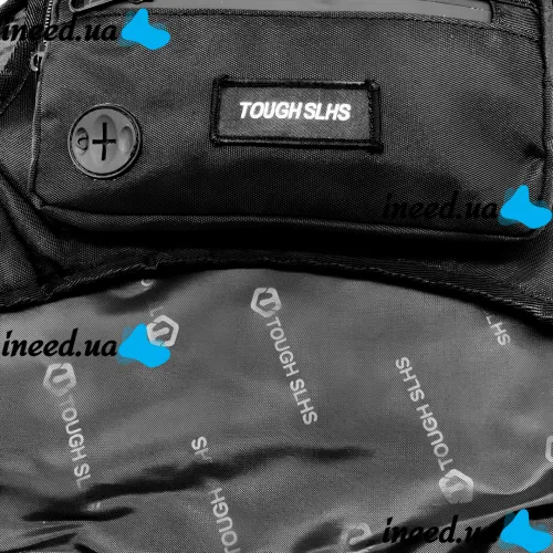 Tough Slhs 125 tactical vest chest bag with 2 compartment pockets, headphone output and adjustable chest straps Black