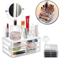 Настільний акриловий органайзер Cosmetic Box CX-8702 C дзеркалом для косметики і дрібниць JN-870, косметичний бокс з висувними ящиками JN-878