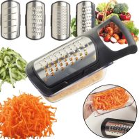 Набор терок Soft Touch Container Grater Set 4 в 1 ручная овощерезка, мультислайсер для нарезки овощей и фруктов со сменными насадками и контейнером