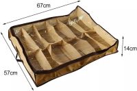  Shoes Under Shoe Storage Organizer for 12 Pairs Shoe Drawer Shoesander Case with Compartments in the Closet for Protection from Dust and dirt Brown