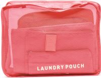 Набір дорожніх сумок органайзерів Secret Pouch 6 штук рожеві, чохли мішки для зберігання одягу у валізі, водонепроникні для подорожей laundry
