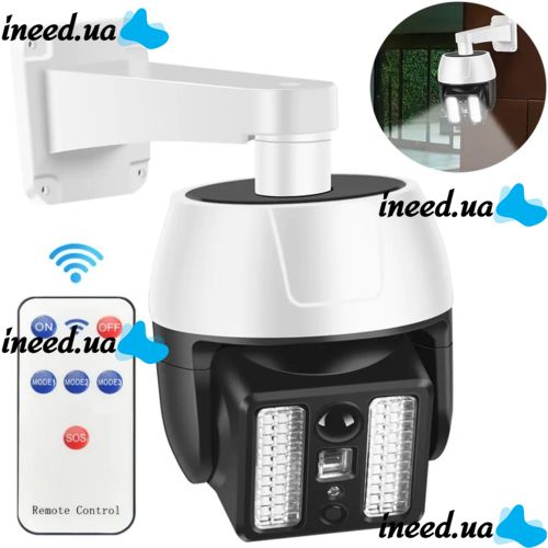Уличный светодиодный фонарь муляж камеры HW-5118-1 44 SMD с реакцией на движение на солнечной батарее, Камера обманка лампа с датчиком движения Белая