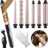 Curling Iron Styler Professional Beauty PB-51 20W 6 in 1 Professional Curling and Curling Irons with Interchangeable Nozzles Black