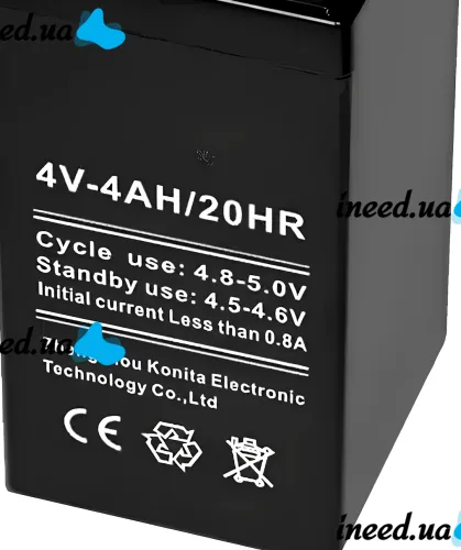 Аккумуляторная батарея Battery 4V 4.0Ah 20HR UKC 4A аккумулятор для игрушек, радиоприемников, кассовых аппаратов