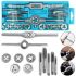 Набор метчики и плашки Tap and Die Set M3-M12 20 штук комплект стальных метчиков и плашек для нарезания метрической резьбы в кейсе мечек и лерка
