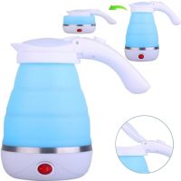 Electric Kettle Folding with Auto-off Electric Kettle 0.5 L, Travel Silicone Electric Kettle, Portable Electric Mini Kettle Blue