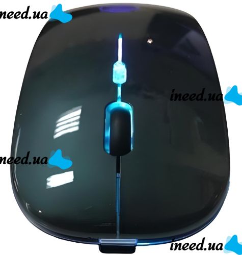 Бездротова комп'ютерна мишка Zornwee AP100 Bluetooth з RGB підсвічуванням на акумуляторі, ігрова акумуляторна миша BauTech з 2.4 GHZ для комп'ютера Чорна